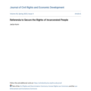 Referenda to Secure the Rights of Incarcerated People