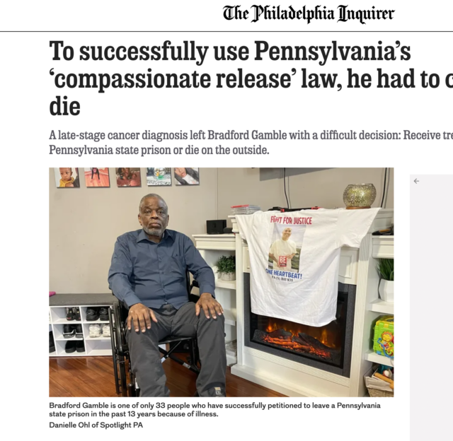 To successfully use Pennsylvania’s ‘compassionate release’ law, he had to choose to die