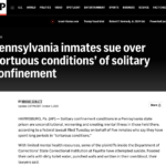 Pennsylvania inmates sue over ‘tortuous conditions’ of solitary confinement