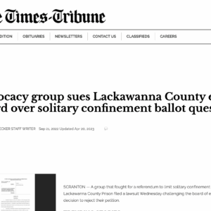 Advocacy group sues Lackawanna County election board over solitary confinement ballot question