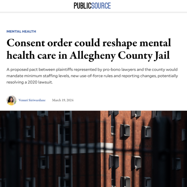 Consent order could reshape mental health care in Allegheny County Jail