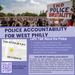 May 7: Police Accountability for West Philly Meeting