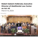 Robert Saleem Holbrook's testimony on Act 40
