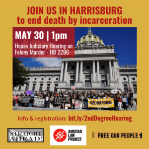 May 30: House Judiciary Hearing on HB 2296 - Felony Murder