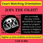 Dec. 5: Court Watch Orientation