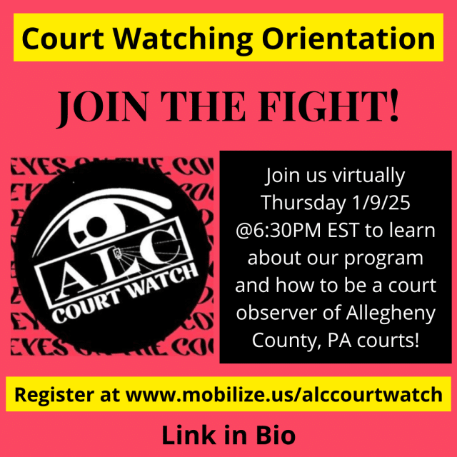 Jan. 9: Court Watch Orientation