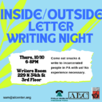 Oct. 10: Inside/Outside Letter Writing Night