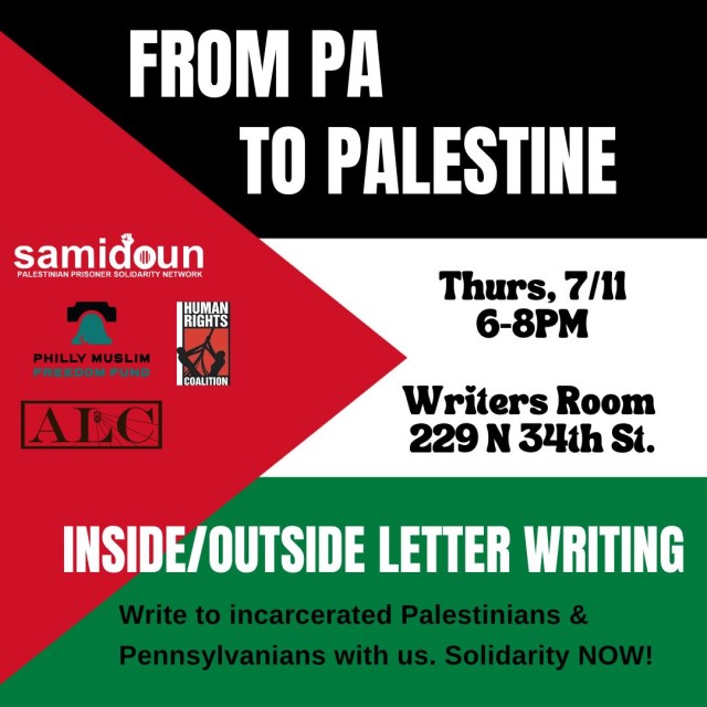 Jul. 11: From PA to Palestine - Inside/Outside Letter Writing