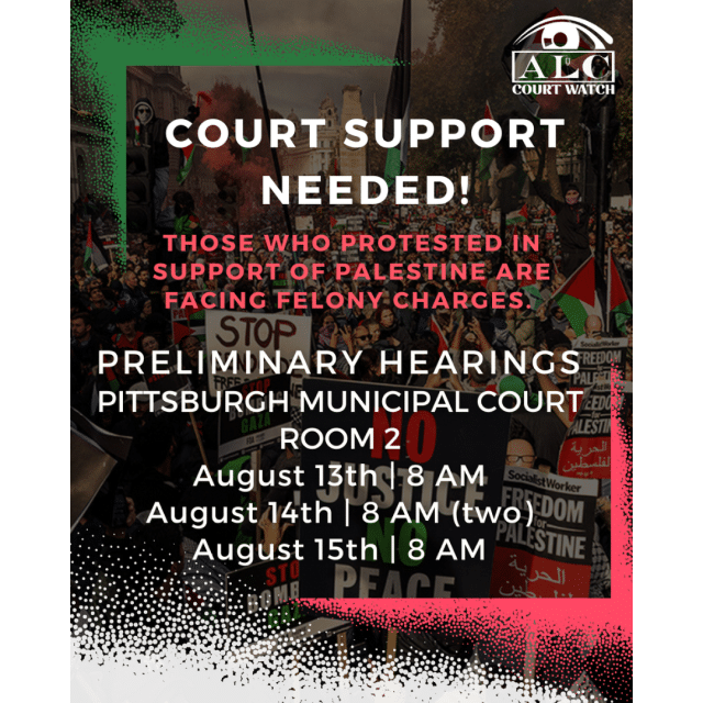 Aug. 13-15: Court Support for Human Rights Activists