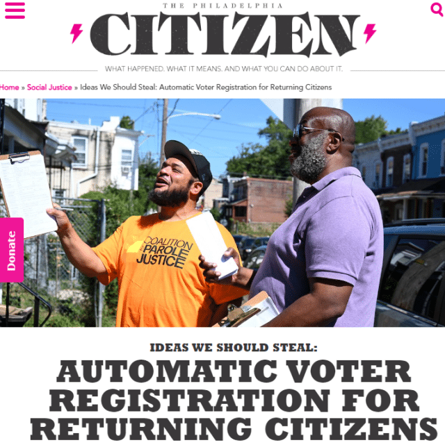 Ideas We Should Steal: Automatic Voter Registration for Returning Citizens