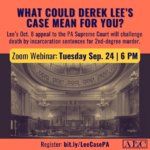 Sep. 24: Derek Lee's 2nd-Degree Case Info Session