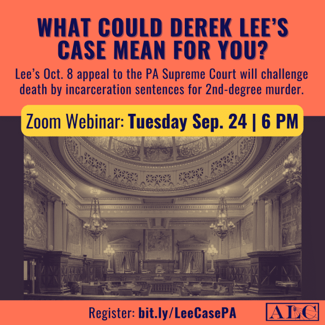 Sep. 24: Derek Lee's 2nd-Degree Case Info Session