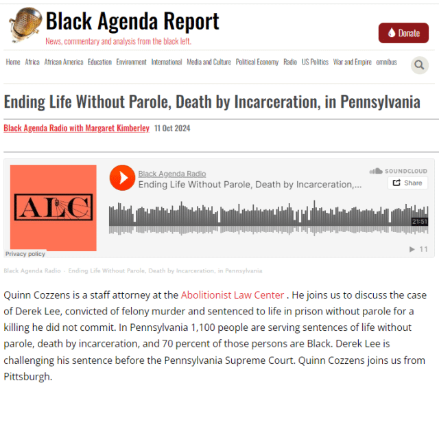 Ending Life Without Parole, Death by Incarceration, in Pennsylvania