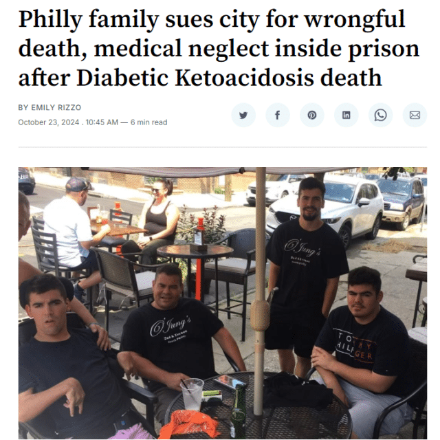 Philly family sues city for wrongful death, medical neglect inside prison after Diabetic Ketoacidosis death