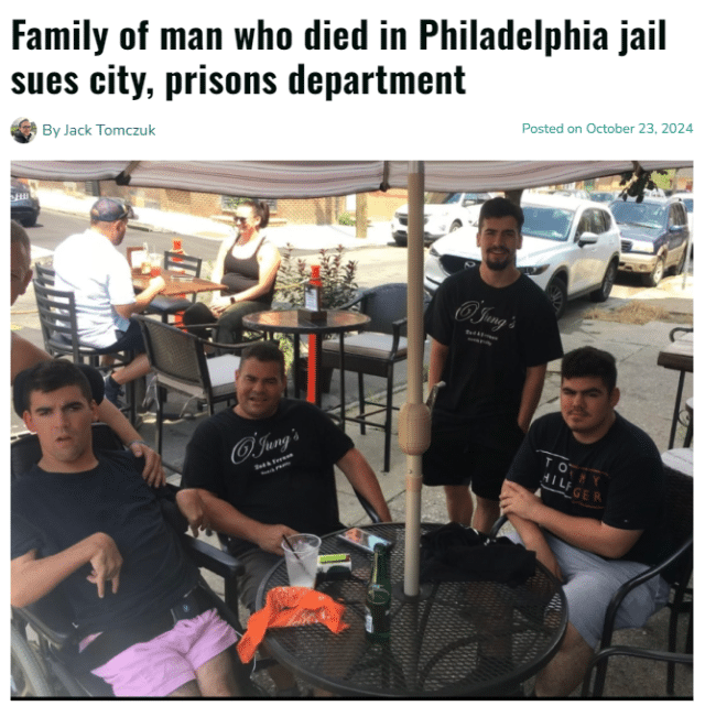 Family of man who died in Philadelphia jail sues city, prisons department