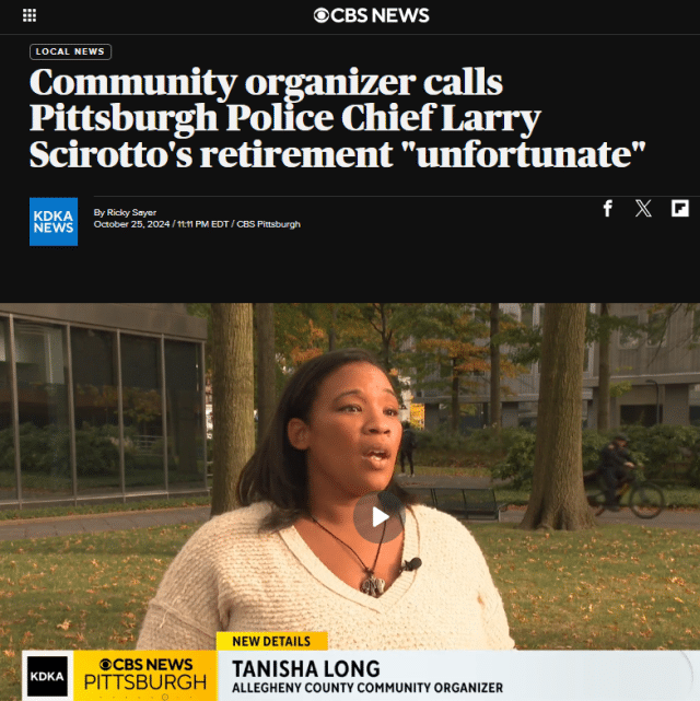 Community organizer calls Pittsburgh Police Chief Larry Scirotto's retirement 