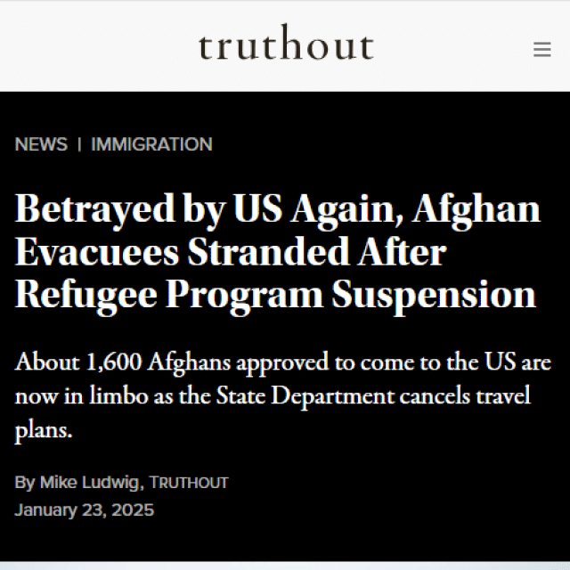 Betrayed by US Again, Afghan Evacuees Stranded After Refugee Program Suspension