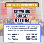 Mar. 13: Philadelphia Citywide Budget Meeting