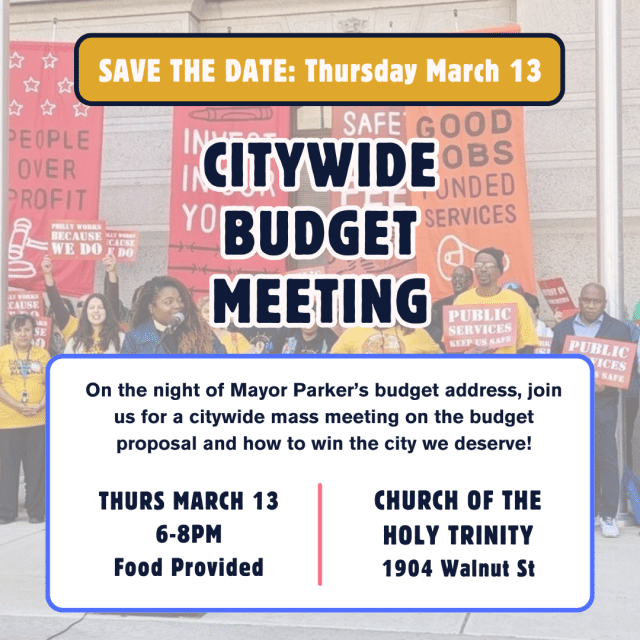 Mar. 13: Philadelphia Citywide Budget Meeting