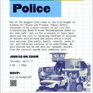 Apr. 17: Philly Police Budget 201 workshop