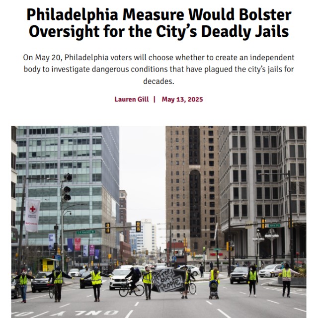 Philadelphia Measure Would Bolster Oversight for the City’s Deadly Jails