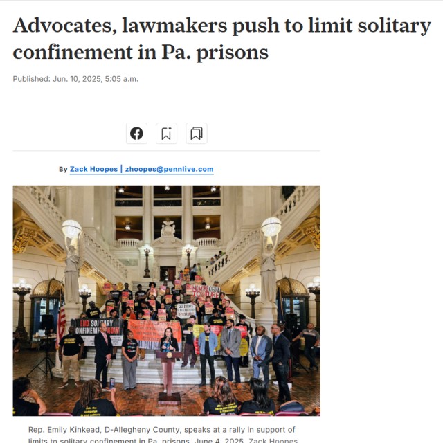 Advocates, lawmakers push to limit solitary confinement in Pa. prisons