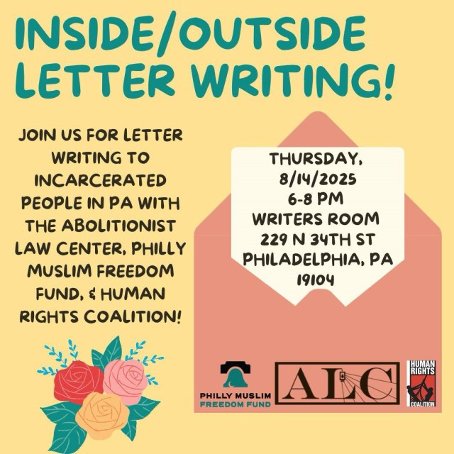 Aug. 14: Inside/Outside Letter-Writing Night