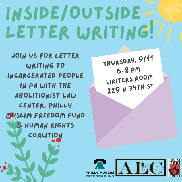 Sep. 11: Inside/Outside Letter-Writing Night