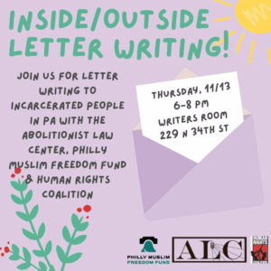 Nov. 13: Inside/Outside Letter-Writing Night