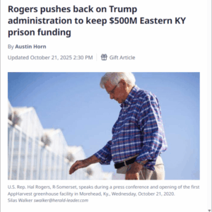 Rogers pushes back on Trump administration to keep $500M Eastern KY prison funding