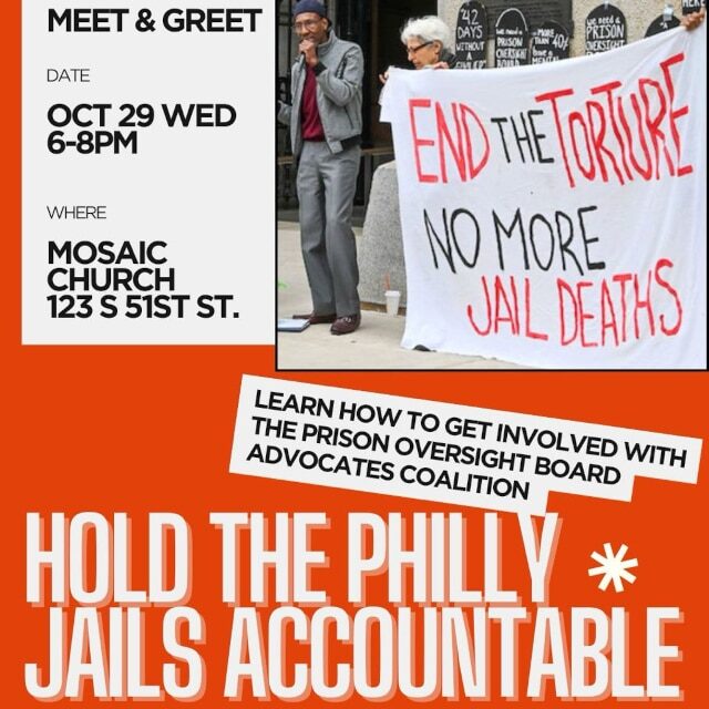 Oct. 29: Hold the Philly Jails Accountable