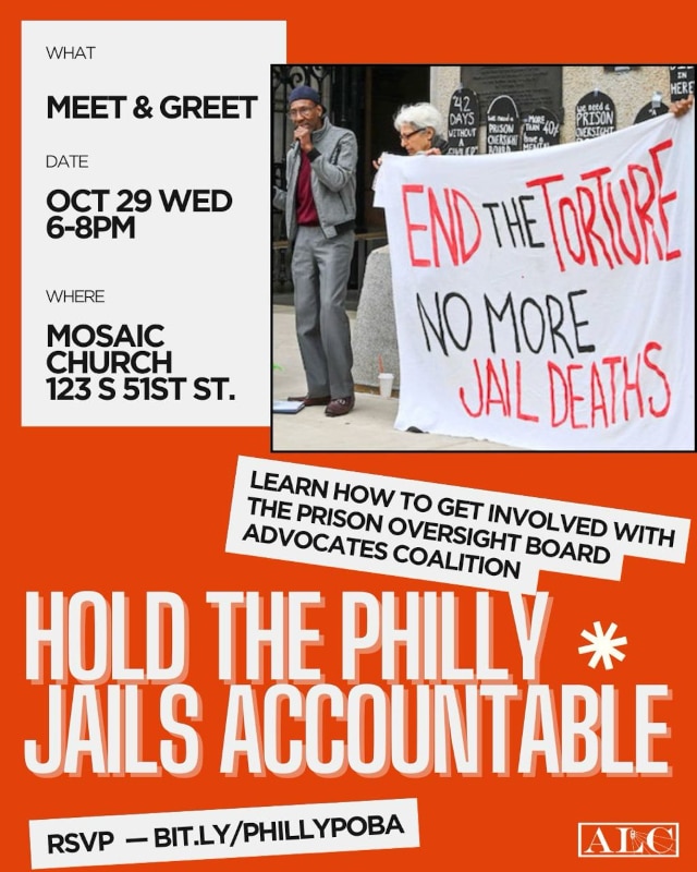 Oct. 29: Hold the Philly Jails Accountable