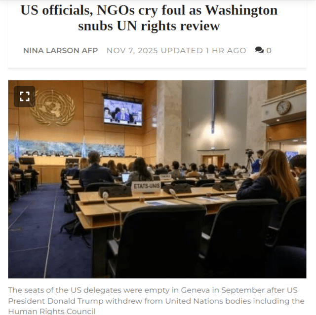 US officials, NGOs cry foul as Washington snubs UN rights review