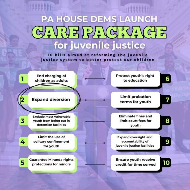 PA House Dems Launch Care package for juvenile justice - 10 bills aimed at reforming the juvenile justice system to better protect our children