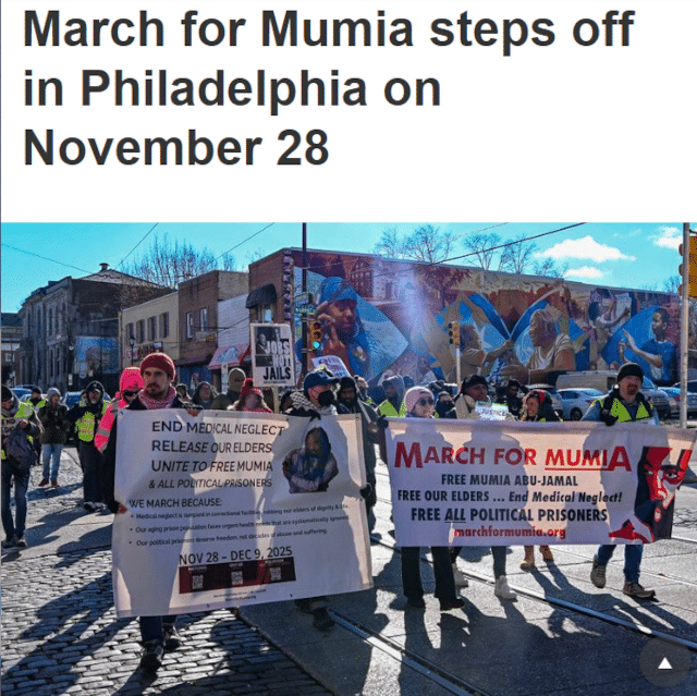 March for Mumia steps off in Philadelphia on November 28