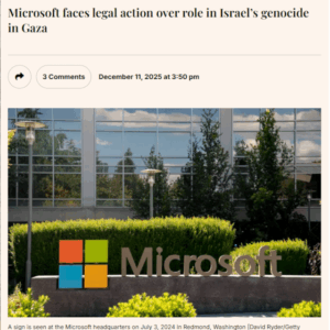 Microsoft faces legal action over role in Israel’s genocide in Gaza