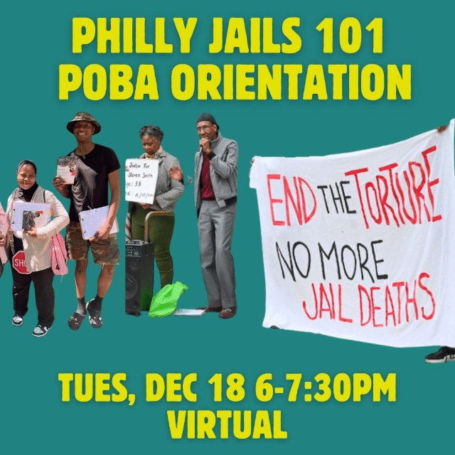 Dec. 18: Philly Jails 101 – Prison Oversight Board Advocates Coalition Orientation