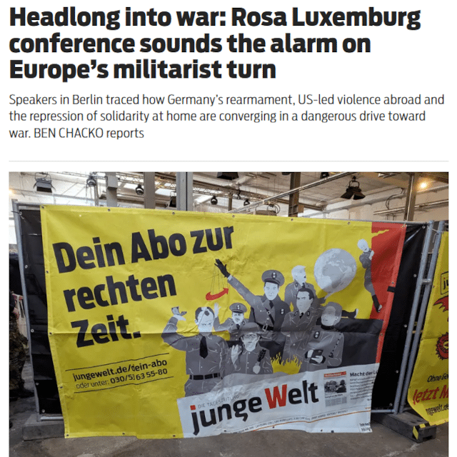 Headlong into war: Rosa Luxemburg conference sounds the alarm on Europe’s militarist turn