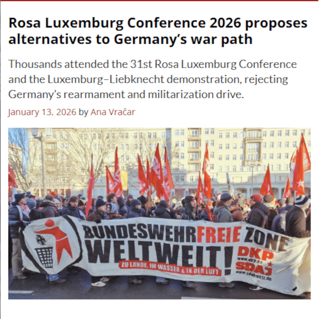 Rosa Luxemburg Conference 2026 proposes alternatives to Germany’s war path