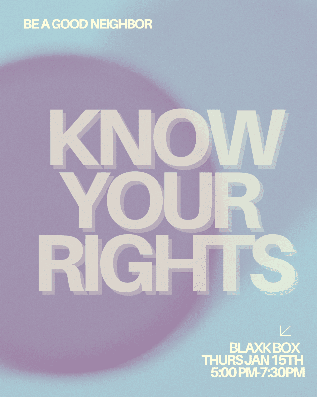 Jan. 15: Know Your Rights Training
