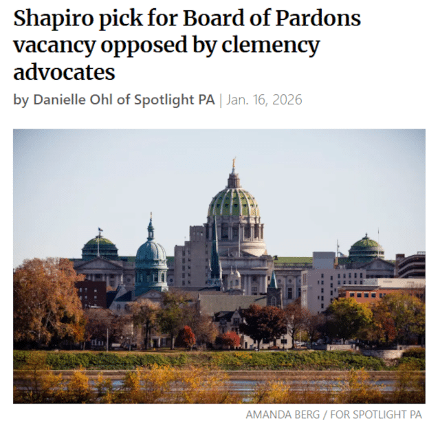 Shapiro pick for Board of Pardons vacancy opposed by clemency advocates