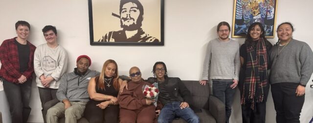 Marie "Mechie" Scott with family and supporters at ALC's office the day of her release, January 7, 2026