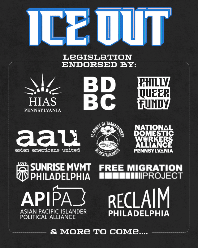 Organizations endorsing the Philadelphia ICE OUT legislation
