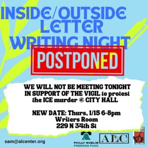 Jan. 15: Inside/Outside Letter-Writing Night