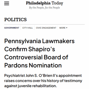 Pennsylvania Lawmakers Confirm Shapiro's Controversial Board of Pardons Nomination