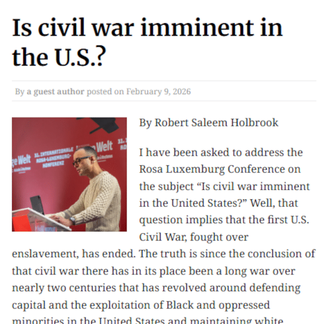 Is civil war imminent in the U.S.?