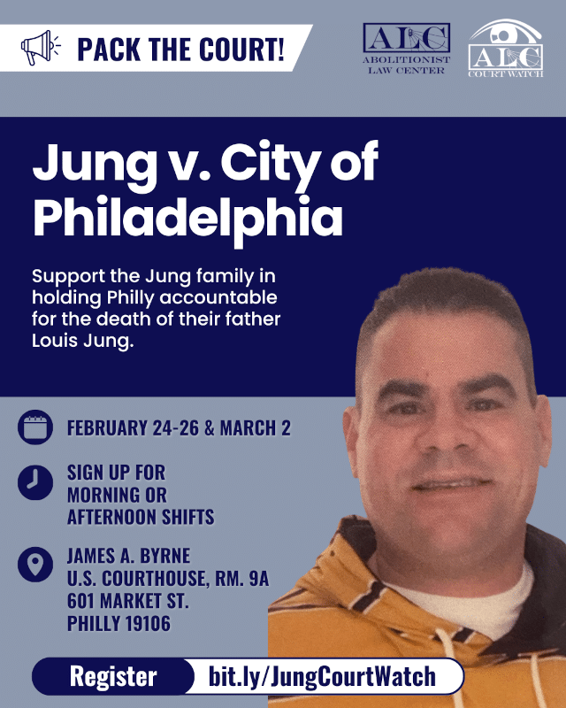 Feb. 24-Mar. 2: Pack the Court for Jung v. City of Philadelphia