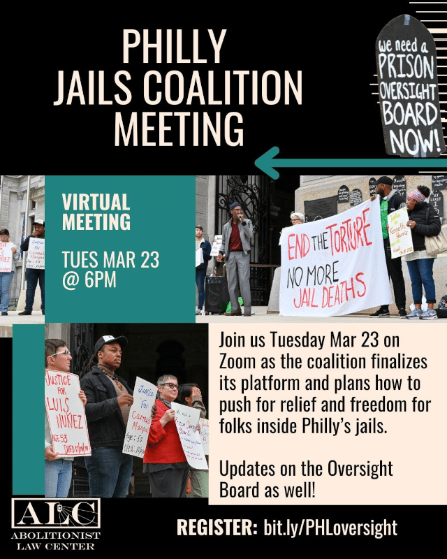 Mar. 23: Philly Jails Coalition Meeting