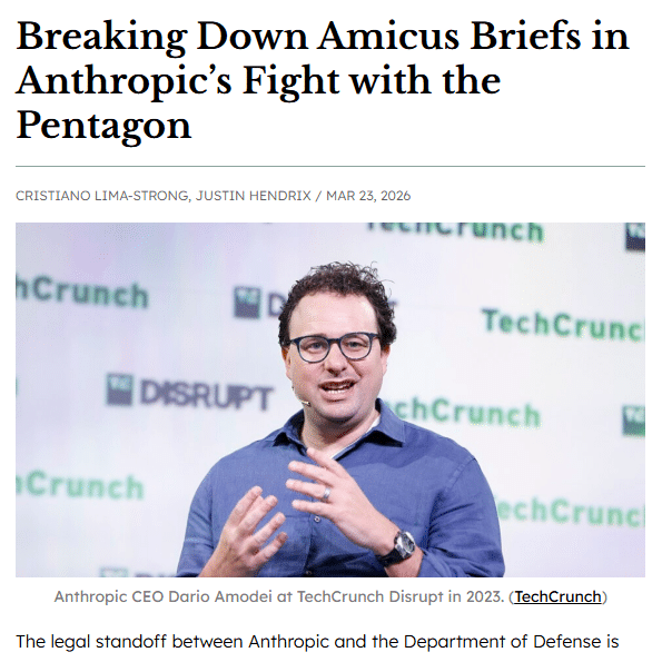 Breaking Down Amicus Briefs in Anthropic’s Fight with the Pentagon