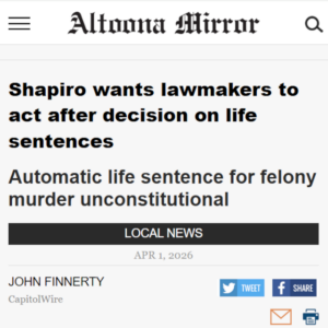 Shapiro wants lawmakers to act after decision on life sentences